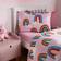 OHS Rainbow Print Fleece Set, - Single Duvet Cover Pink (200x135cm)