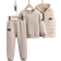 Shein Young Boy Letter Graphic Thermal Lined Sweatshirt & Sweatpants & Vest Hooded Jacket