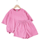Shein Tween Girls Solid Knitted Short Sleeve Top And Loose Shorts Casual pcs Set