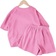 Shein Tween Girls Solid Knitted Short Sleeve Top And Loose Shorts Casual pcs Set