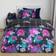OHS Neon Gaming Check Reversible Set, - Single Duvet Cover Black (200x135cm)
