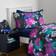 OHS Neon Gaming Check Reversible Set, - Single Duvet Cover Black (200x135cm)