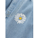 Shein Girls' Daisy Printed T-Shirt & Denim Skirt 2pcs/Set