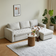 Nimara Sinus Beige Vendbar Med Chaiselong Og Opbevaring Sofa 228cm