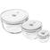 Zwilling Fresh & Save BOWLS Vakuumschüssel Set S/M/L 6-tlg Glas Transparent-Weiß Brotdose 3Stk.
