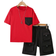 Shein pcs Boys Casual Cargo Pocket Short Sleeve TShirt And Shorts Set