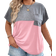 Shein Plus Summer Casual Color Block Batwing Sleeve TShirt