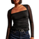 Abercrombie & Fitch The A&F Ava Long Sleeve Mesh Top Black