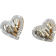 Shein Fashionable Heart Shaped Stud Earrings With Folds And Full Of Rhinestones, Suitable For Festive Parties, Weddings, And Valentine's Day Exclusive Gift
