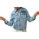 Shein Cool Girl Floral Embroidered Beaded Elegant Denim Jacket