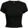 Shein Schwarz-weißes minimalistisches Lässig-Rundhals-Kurzarm-T-Shirt für Frauen, schmale Passform, geeignet für den Sommer