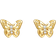 Rachel Glauber Rachel Glauber Enchanting 14k Yellow Gold Plated 3-Stone Filigree Butterfly Stud Earrings with Cubic Zirconia Gold
