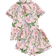 Shein Frauen Pyjama Set mit Blume und Tiger Muster, bequemes Kurzarm Hemd mit Knöpfen und lockere elastische Shorts, Lässig All-Saison Outdoor/Indoor Damen