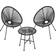 Songmics Balkonmöbel 1 Tisch 2 Stühle Schwarz Café-Set, 1 Tisch einschl. 2 Stühle