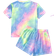 Shein Tween Girls Casual Heart Pattern Short Sleeve Top And Shorts Set For Summer