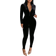 Shein Half-Collar Zipper Long Sleeve Jumpsuit - Velvet