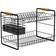 Dunelm Bamboo Two Tier Drainer Black Dish Drainer 44cm