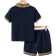 Shein Young Boy Uniform Academy Collar Short Sleeve Polo Shirt And Shorts Set