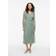 Vila Vifalia Longsleeve V-Neck Midi Dress - Sage Green