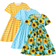 Shein pcsSet Tween Girls Striped Polka Dots Sunflower Pattern Printed Casual Short Sleeve Dress For Summer