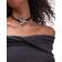 Topshop Nellie Choker Necklace with Flower Pendant - Silver/Black