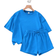 Shein Tween Girl Knit Enfrgad Loose Fit Kortrmad Topp och Shorts Casual Outfit Set