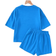 Shein Tween Girl Knit Enfrgad Loose Fit Kortrmad Topp och Shorts Casual Outfit Set