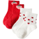 Shein 2pairs/Set Cute Strawberry Patterned Infant Basic Socks Suitable For Outdoors