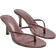 PrettyLittleThing Brown Croc Pu Round Toe Thong Mid Heeled Mules