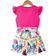 Shein Young Girl Vacation Style Printed Kimono Sleeve Shirt And Shorts Set