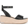 Franco Sarto Tiffany Platform Espadrille Sandals - Black Leather
