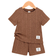 Shein pcsSet Baby Boys SolidStriped White TShirt And Shorts With Letter Patch Detail