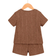 Shein pcsSet Baby Boys SolidStriped White TShirt And Shorts With Letter Patch Detail