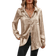 Shein Womens Spring Autumn Solid Color Long Sleeve Metal Texture Elegant Shirt