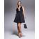 Goddiva Diamante Embellished Neck A-Line Mini Dress - Black