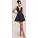 Goddiva Diamante Embellished Neck A-Line Mini Dress - Black