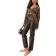 New Look PU Straight Leg Trousers - Washed Brown/Red