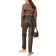New Look PU Straight Leg Trousers - Washed Brown/Red