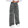 Shein Y2K Trending High Waist Flap Cargo Jeans - Pink