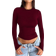 Shein Women Crew Neck Long Sleeve Plain Slim Fit Pleated Elegant T-Shirt