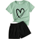 Shein Tween Girl Heart Printed TShirt and Shorts Set