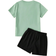 Shein Tween Girl Heart Printed TShirt and Shorts Set