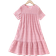 Shein Tween Girl Pink Textured Fabric Comfortable Casual Loose Vacation Dress
