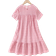 Shein Tween Girl Pink Textured Fabric Comfortable Casual Loose Vacation Dress