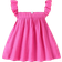 Shein Baby Girl Simple Cute Summer New Style Knitted Flying Sleeve Dress