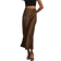 Shein Womens Elastic SatinFinish Midi Skirt