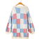 Shein Womens Cute And Casual Loose Fit Color Block Plaid Long Sleeve Cardigan For Autumn And Winter
