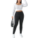 Shein pcsSet Plus Women Stretchy Knitted High Waist Skinny Leggings Casual Outdoor Sports Yoga Daily Wear Black Pants