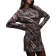 Topshop Plisse Long Sleeve Mini Dress - Leopard Print/Multi