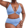 Shein Summer Beach Plus Ring Linked Halter Bikini Set